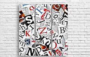 Tablou multicanvas Art.Desig ABSTRACȚIE ZIAR