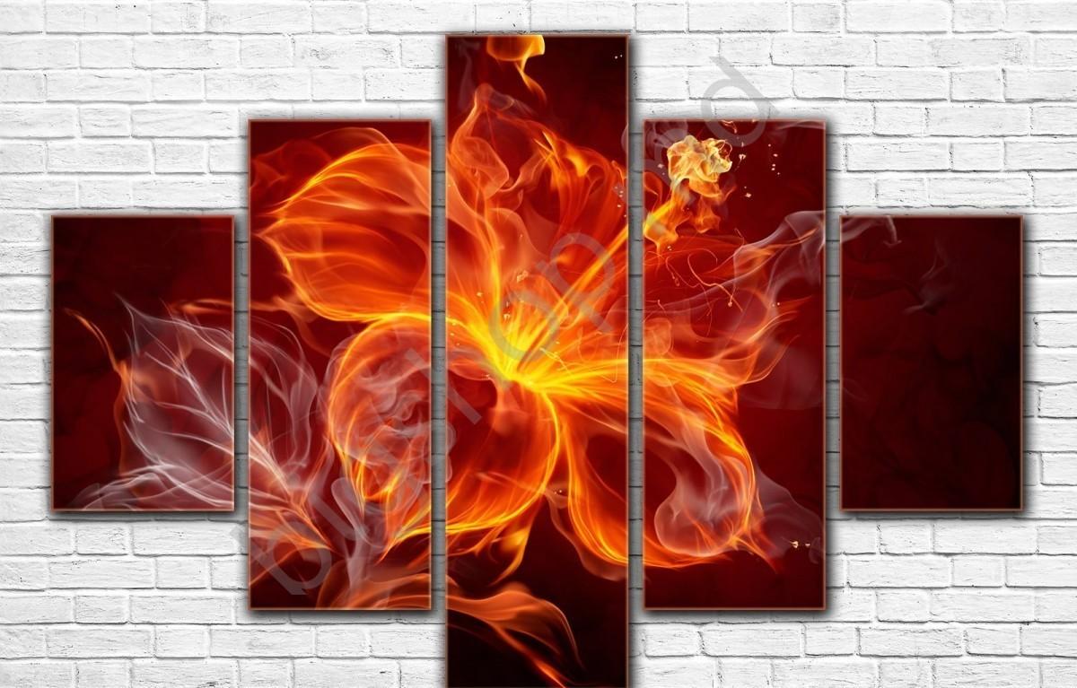 Модульная картина Art.Desig ОГНЕННЫЙ ЦВЕТОК
