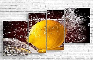 Модульная картина ArtD Лимон с брызгами воды