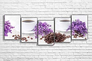 Tablou multicanvas Art.Desig CAFEA SI LAVANDA