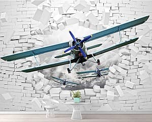 3D Фотообои Art.Desig Самолет АН-2 и белые кирпичи