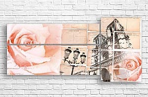 Модульная картина Art.Desig Ретро Париж и розы_2