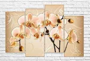 Tablou multicanvas Art.Desig Orhideea pe un fundal galben
