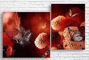 Модульная картина Art.Desig Цветы и бабочки