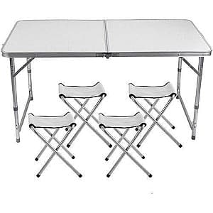 Раскладной стол Ekspand Комплект кемпинговый регулируемый стол и 4 стула 120x60 см