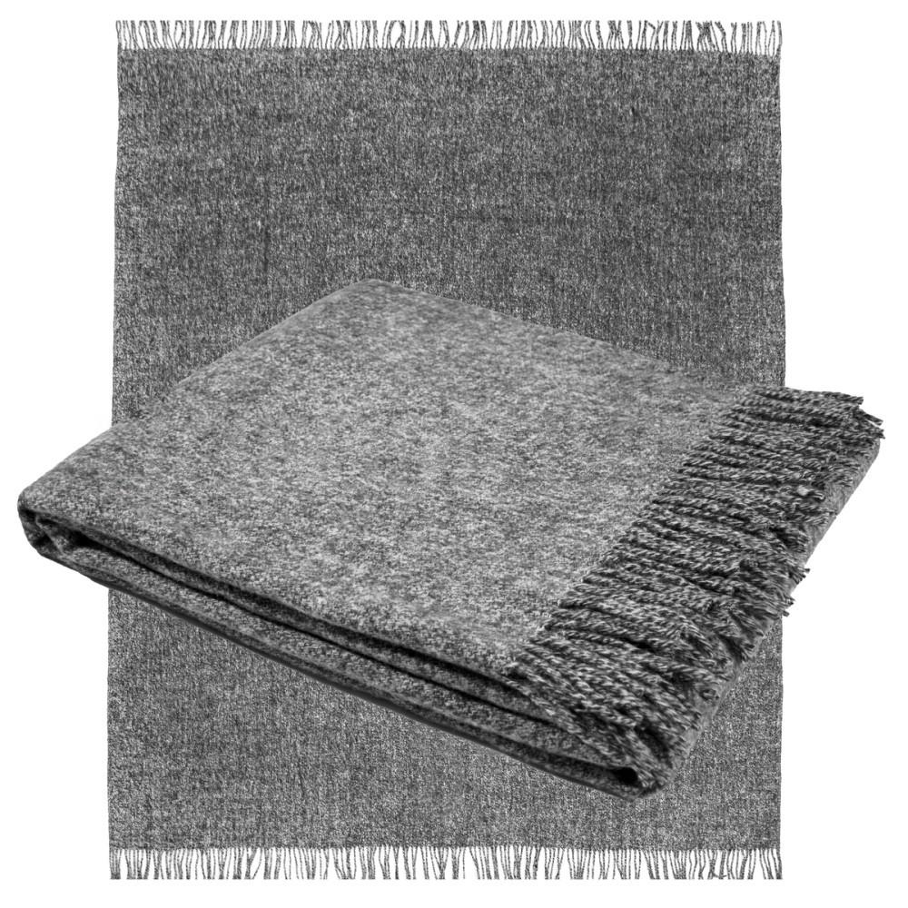 Плед Ярослав шерсть мериноса Серый 140х200