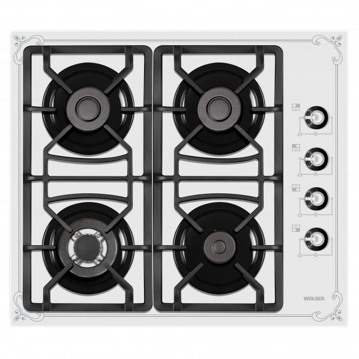 Plita pe gaz incorporabila Wolser WL-F 6401 GT IC White Rustic