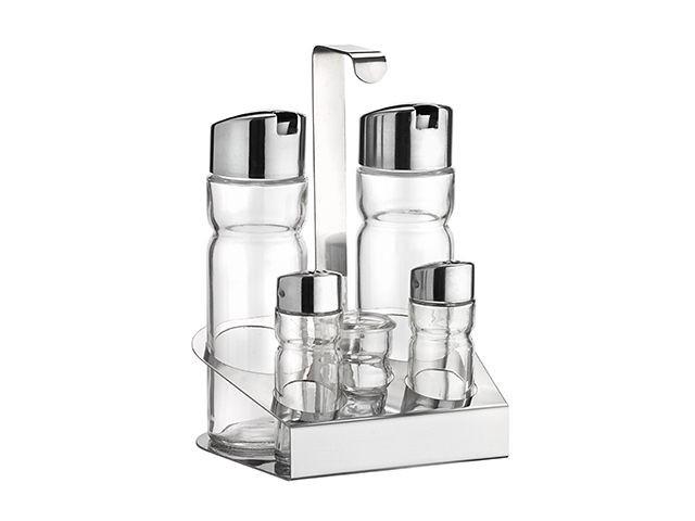 Recipiente pentru condimente PINTI Prima 5 piese (ulei otet sare piper si scobitori)