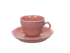 Set pentru ceai si cafea Tognana V.Wenna Charmel 4buc cu farfurii roz