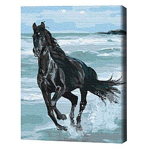 Картина по номерам BrushMe Чёрная лошадь 40х50 см (в упаковке)