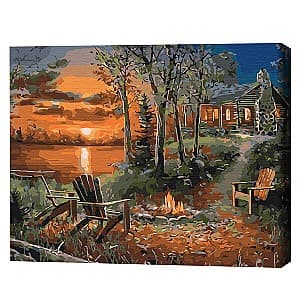 Картина по номерам BrushMe Дом у озера 40х50 см (в упаковке)