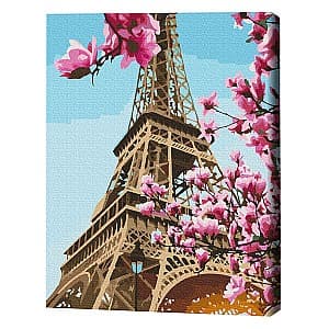 Tablou pe numere BrushMe Sakura la Paris 50×40 cm (ambalat)