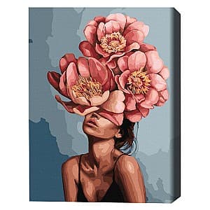 Картина по номерам BrushMe Девушка в цветущих пионах 40×50 см (без упаковки)
