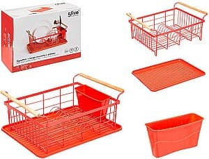 Uscator pentru vesela Five 46.5X32X20 cm rosu