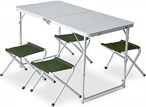Раскладной стол Pinguin set table + 4 stools Green
