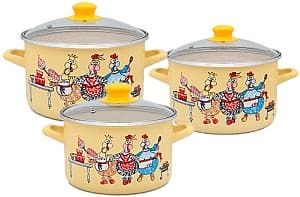 Cratita VLM Set Happy Chickens (2.2l, 3.1l, 5.4l)