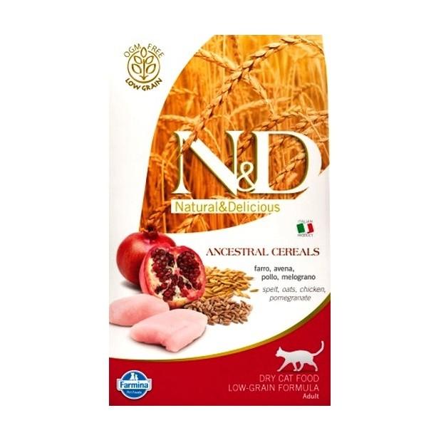 Hrana uscata pentru pisici Farmina N&D LOW GRAIN CAT CHICKEN & POMEGRANATE NEUTERED 10 KG