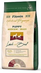 Hrană uscată pentru câini Fitmin Medium/Maxi Puppy Lamb&Beef 2.5kg