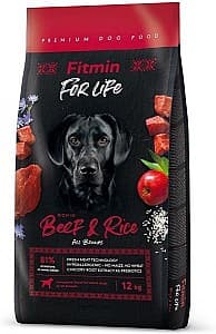 Hrană uscată pentru câini Fitmin For Life Beef & Rice 12kg