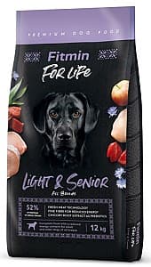 Hrană uscată pentru câini Fitmin For Life Light & Senior 12kg
