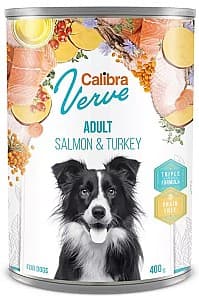 Hrana umeda pentru caini Calibra Verve Adult Salmon&Turkey 400g