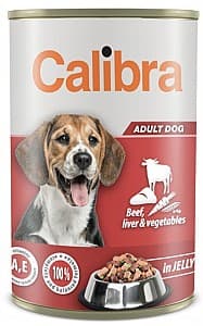 Hrană umedă pentru câini Calibra Adult Beef&Liver&Vegetables 1.24kg