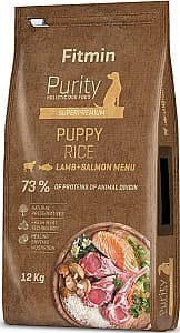 Hrana uscata pentru caini Fitmin Purity Rice Puppy Lamb&Salmon 12kg