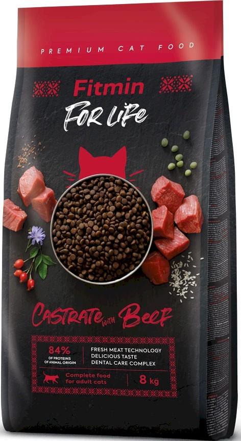 Hrana uscata pentru pisici Fitmin For Life Castrate Beef 8kg