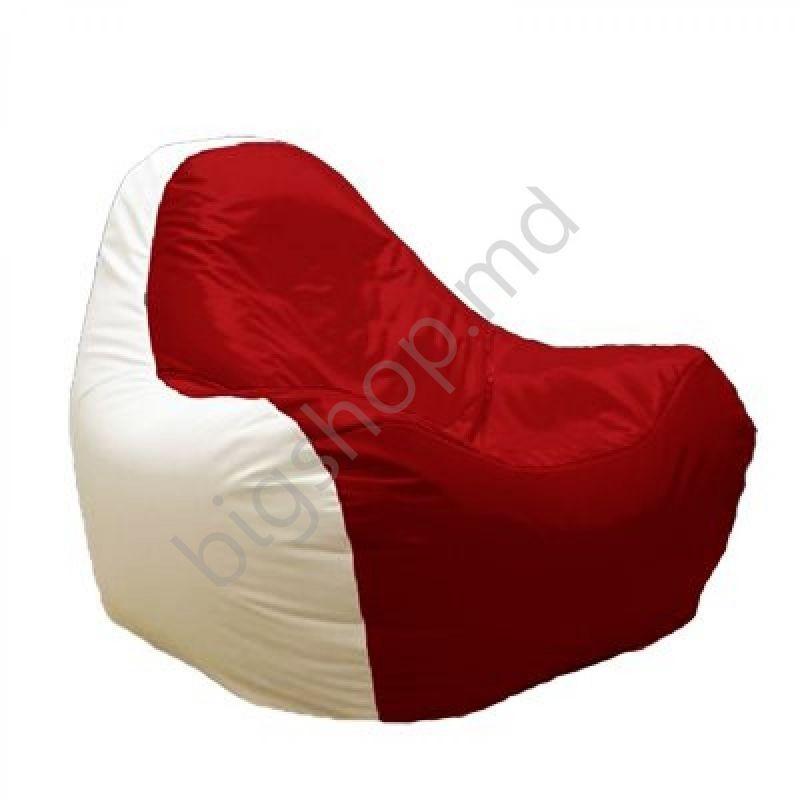 Fotoliu puf Relax Hi-Poly Medium Red/White