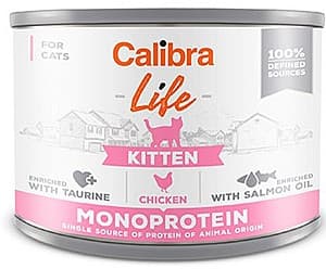 Hrană umedă pentru pisici Calibra Life Can Kitten Chicken 200g