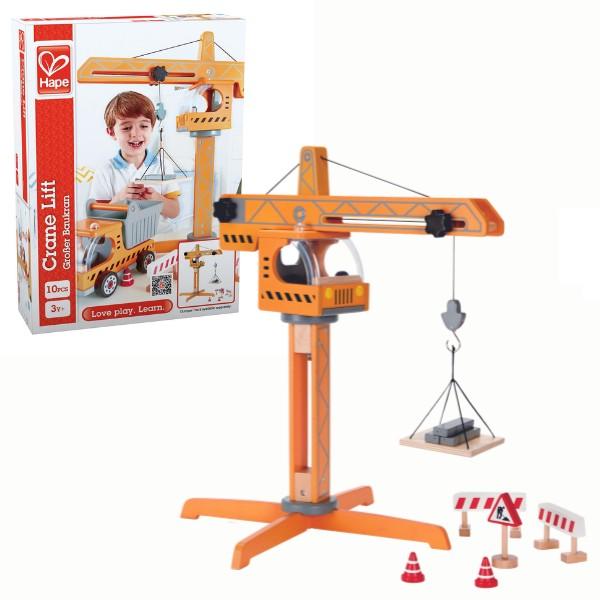 Tehnica speciala Hape Macara din lemn cu accesorii