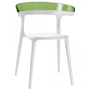 Пластиковый стул Papatya Luna Green/White