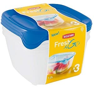 Набор пищевых контейнеров Curver FRESH&GO 1,2 L 3шт синий
