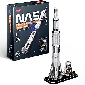 Puzzle CubicFun Racheta Apollo Saturn V