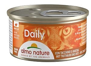 Hrană umedă pentru pisici Almo Nature DAILY Can Chunks Turkey and Duck 85g