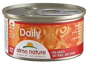 Hrană umedă pentru pisici Almo Nature DAILY Can Chunks Beef 85g