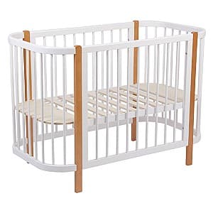 Кроватка детская Polini Kids Simple 350 White/Natural