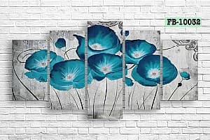 Tablou multicanvas Art.Desig Flori albastre FB-10032