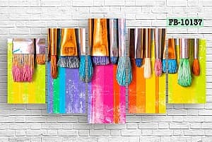 Tablou multicanvas Art.Desig Brushes and colors FB-10137