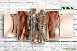 Tablou multicanvas Art.Desig Statuie pe un fundal abstract FB-10247