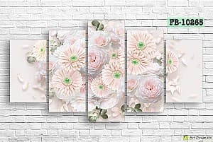 Tablou multicanvas Art.Desig Pink flowers FB-10265