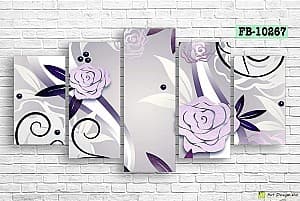 Модульная картина Art.Desig Purple flowers FB-10267