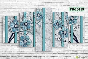 Модульная картина Art.Desig Blue flowers FB-10419