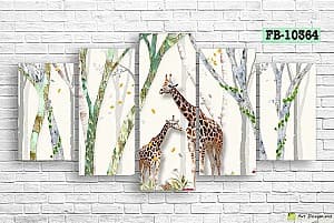 Tablou multicanvas Art.Desig Giraffes FB-10364