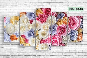 Tablou multicanvas Art.Desig Multicolored roses FB-10446