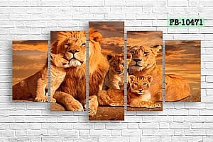 Модульная картина Art.Desig The lion and his family FB-10471