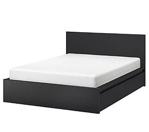Кровать IKEA Malm Black Brown Lonset 160×200 см (4 ящика для хранения )