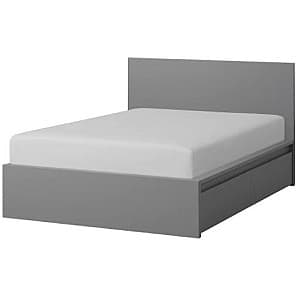 Кровать IKEA Malm Gray Lonset, 180×200 см (4 ящика для хранения )