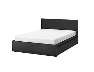 Кровать IKEA Malm black-brown/ Luroy, 160 × 200 см (4ящики для хранения)