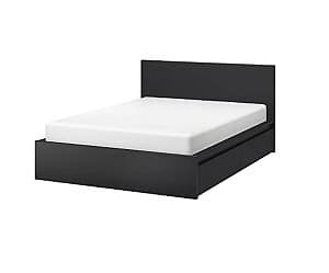 Кровать IKEA Malm black-brown Luroy 180×200 см (2 ящика для хранения)